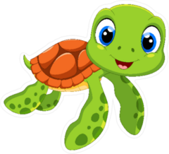 Cute Sea Turtle Cartoon Sticker