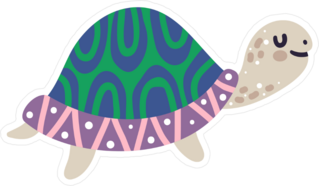 Cute Sea Turtle Illustration Sticker