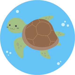 Cute Sea Turtle Under Water Illustration Sticker