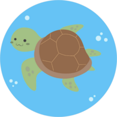 Cute Sea Turtle Under Water Illustration Sticker