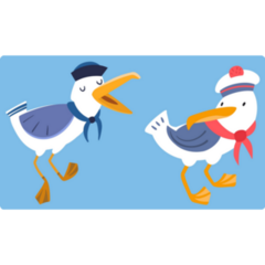 Cute Seagulls Sailor Sticker