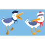Cute Seagulls Sailor Sticker