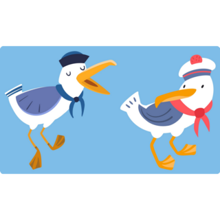 Cute Seagulls Sailor Sticker