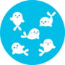 Cute Seal Animal Cartoon Set Bright Blue Sticker