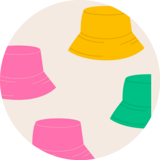 Cute Seamless Pattern 00s Bucket Hats Sticker