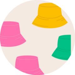 Cute Seamless Pattern 00s Bucket Hats Sticker