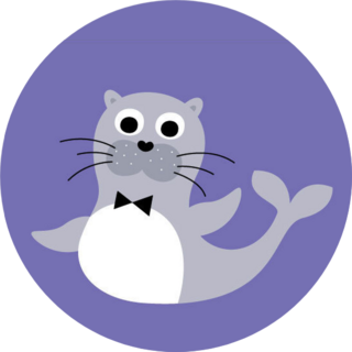 Cute See Lion Boy On Purple Sticker