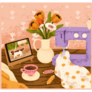 Cute Sewing Scene Sticker