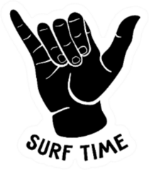 Cute Shaka Sign With Surf Time Sticker