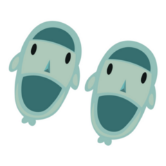 Cute Shark Flip-flops Sticker