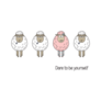 Cute Sheep Cartoon Dare to Be Different Sticker