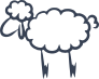 Cute Sheep Lamb Outline Sticker