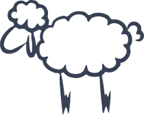 Cute Sheep Lamb Outline Sticker