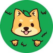 Cute Shiba In Grass Sticker