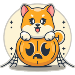 Cute Shiba In Pumpkin Sticker