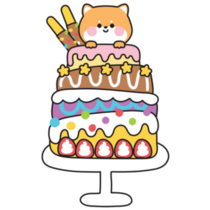 Cute Shiba Inu Cake Sticker