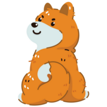 Cute Shiba Inu Sits Sticker
