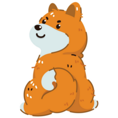 Cute Shiba Inu Sits Sticker
