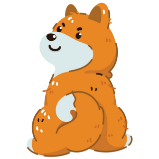 Cute Shiba Inu Sits Sticker