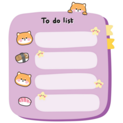 Cute Shiba Notes Sticker