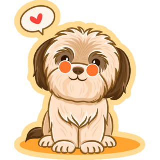Cute Shih Tzu Love Sticker