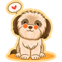 Cute Shih Tzu Love Sticker