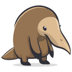 Cute Silly Anteater Cartoon Sticker