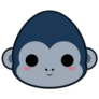 Cute Silver Gorilla Sticker