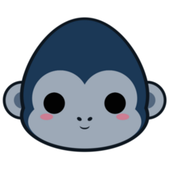 Cute Silver Gorilla Sticker