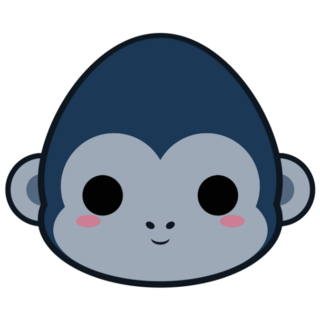 Cute Silver Gorilla Sticker