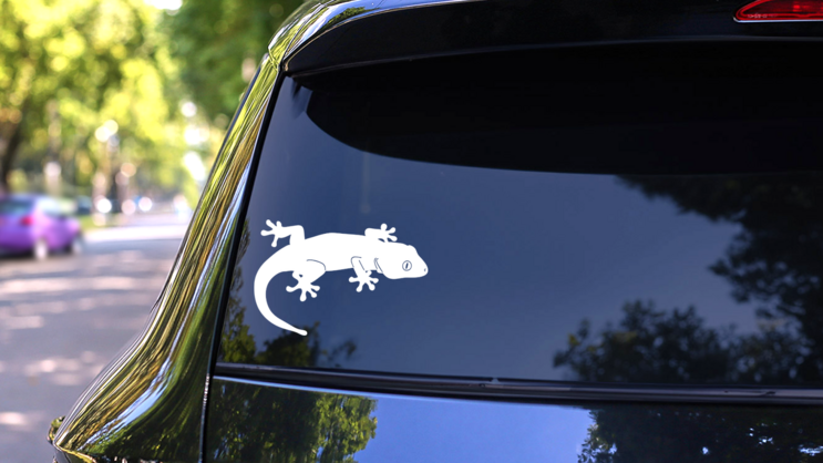 Cute Simple Lizard Gecko Sticker on a Rear Car Window (New) example