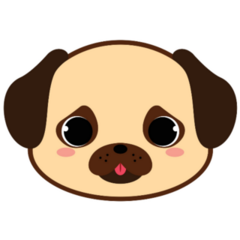 Cute Simple Pug Sticker
