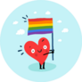 Cute Single Heart Manifest With Rainbow Flag Valentines Sticker