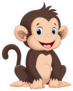 Cute Sitting Monkey Cartoon Sticker