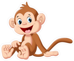 Cute Sitting Monkey Sticker