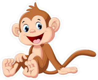 Cute Sitting Monkey Sticker