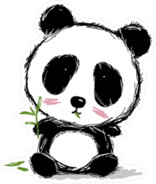 Cute Sitting Panda Bear Sticker