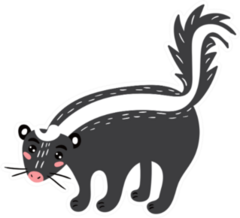 Cute Skunk Cheerful Skunk Illustration Sticker