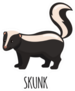 Cute Skunk In Flat Style Lettering Sticker