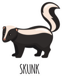Cute Skunk In Flat Style Lettering Sticker