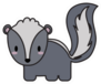 Cute Skunk Kawaii Illustration Design Sticker