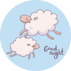 Cute Sleeping Sheep Good Night Sticker