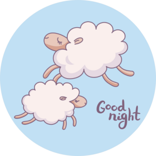 Cute Sleeping Sheep Good Night Sticker