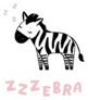Cute Sleeping Zebra Illustration Sticker