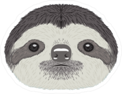 Cute Sloth Face Illustration Sticker