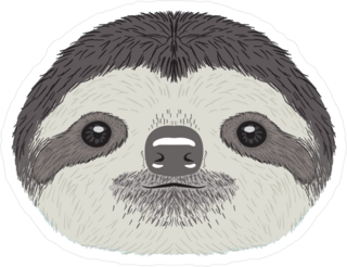 Cute Sloth Face Illustration Sticker
