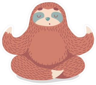 Cute Sloth Sitting In Yoga Pose Sticker