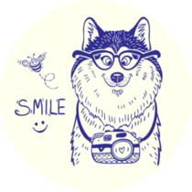 Cute Smile Husky Sticker