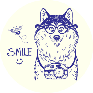 Cute Smile Husky Sticker