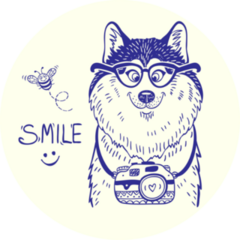 Cute Smile Husky Sticker